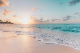 A beach at sunset on the North Shore of Oahu, Hawaii